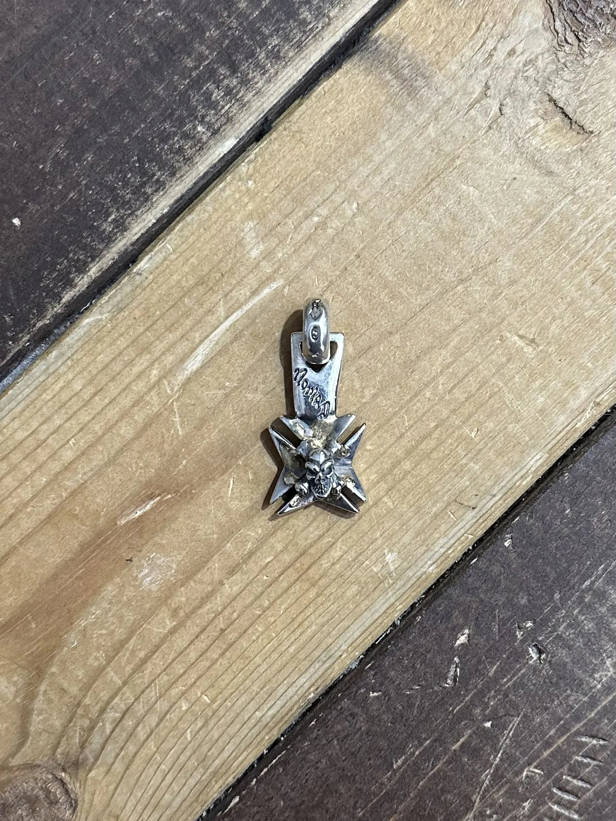 Maltese Cross Pendant Medium W/ K18 Gold Overlay
