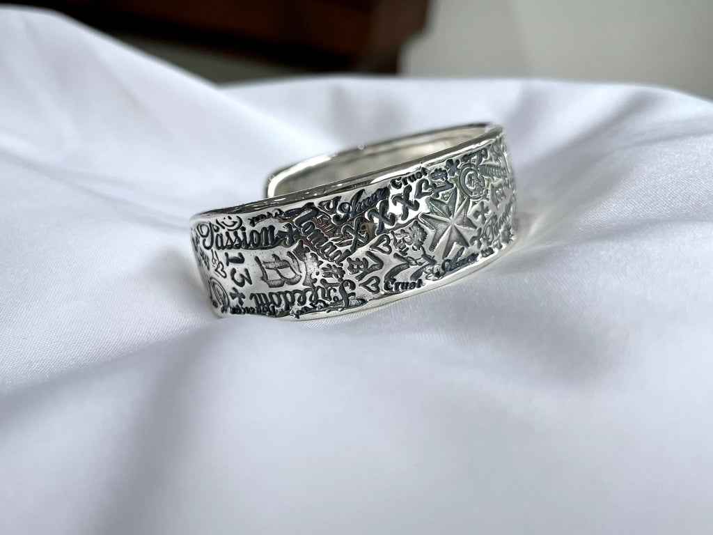 Wide Graffiti Bangle
