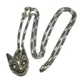 BBM SIGNATURE CAT PENDANT SET-SILVER WITH STONE
